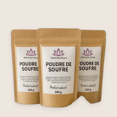 Pack Économique de Soufre en Poudre Royal Extra Bio & Fresh – 3 x 200 g – Origine Fès, Moulay Yacoub