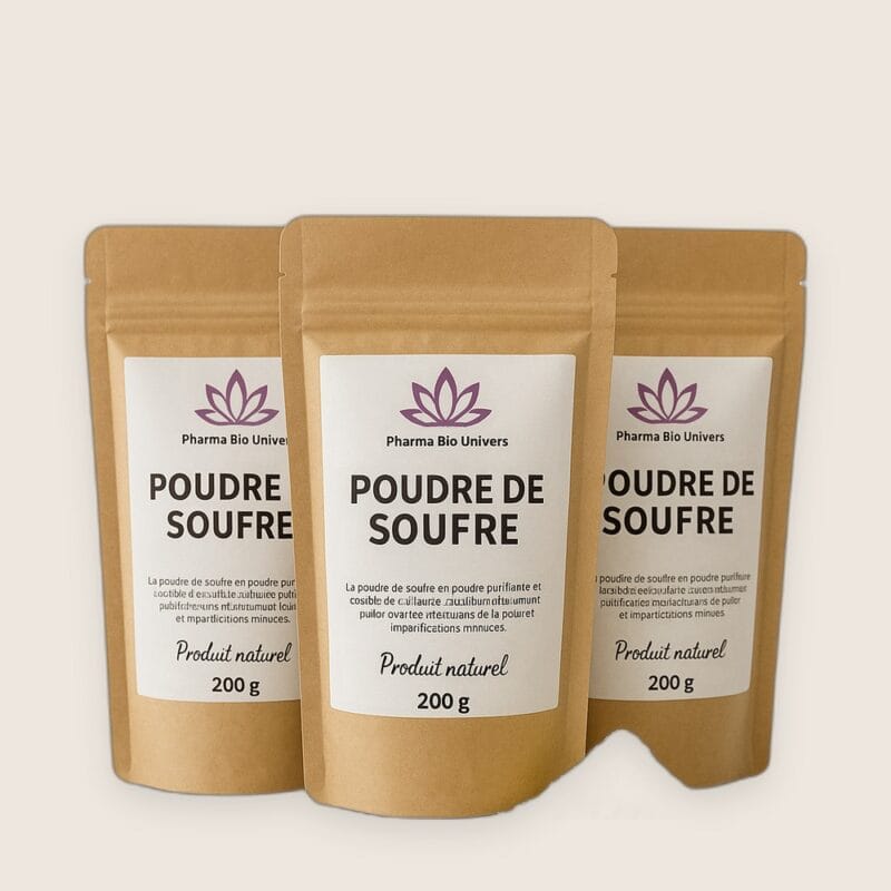 Pack Économique de Soufre en Poudre Royal Extra Bio & Fresh – 3 x 200 g – Origine Fès, Moulay Yacoub