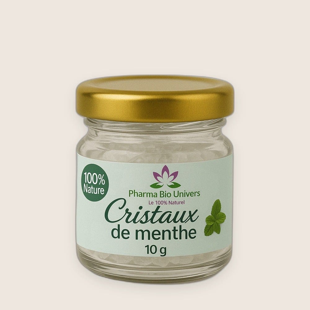 Cristaux de Menthe 10g - Fraîcheur Intense & Bienfaits Revitalisants | PharmaBioUnivers - fond neutre Cristaux de Menthe 10g - Fraîcheur Intense & Bienfaits Revitalisants