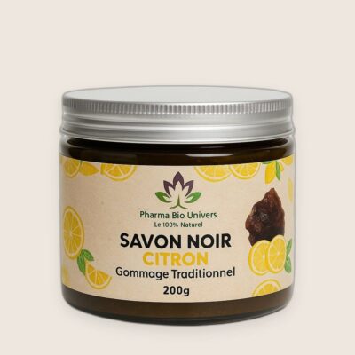 Savon Noir au Citron 200g – Exfoliant Beldi Tonifiant