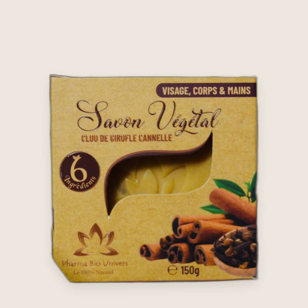 Savon Artisanal au Clou de Girofle et à la Cannelle - Saponification à Froid 150 gr - fond neutre Savon Artisanal au Clou de Girofle et à la Cannelle - Saponification à Froid 150 gr