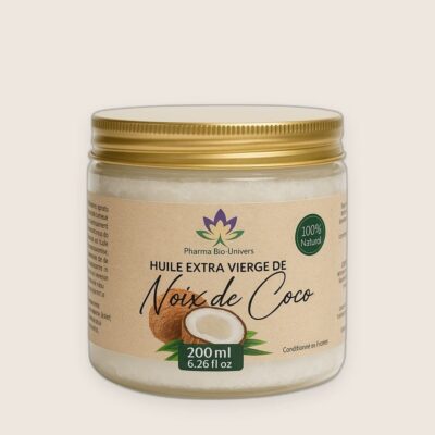 Huile Extra Vierge de Noix de Coco Bio - Pureté et Bien-être, 200 ml