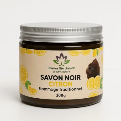 Savon Noir au Citron 200g – Exfoliant Beldi Tonifiant